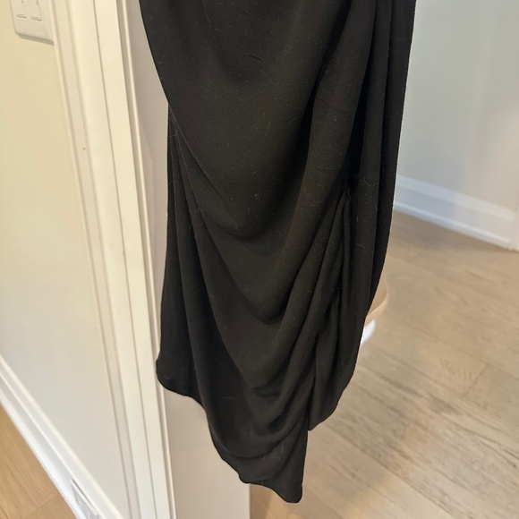 BIRD by JUICY COUTURE Black Asymmetric Ruched Jersey Dress - Size M - Picture 5 of 11